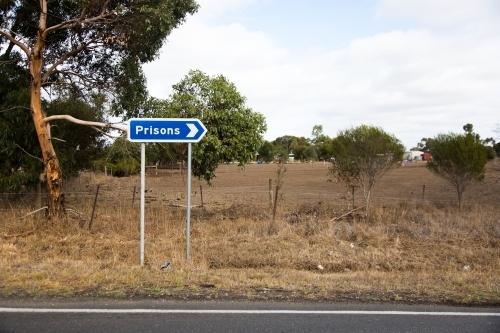 prisons sign - Australian Stock Image