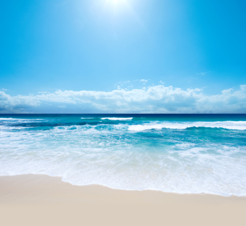 pristine beach in NSW with clean sand and turquoise waters - Australian Stock Image