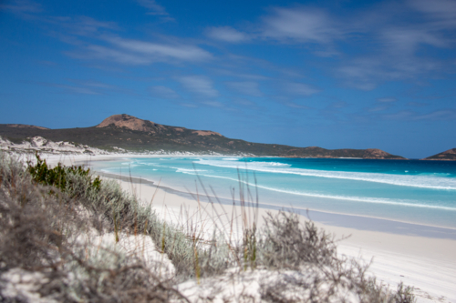 Pristine beach with fine white sand - Australian Stock Image