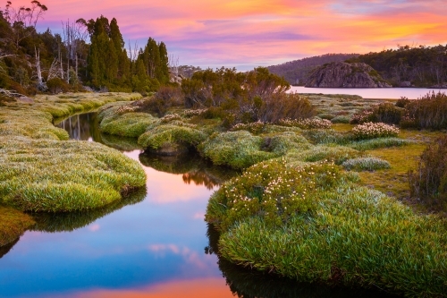 Pristine landscape of Lake Ball - Walls of Jerusalem - Tasmania - Australia