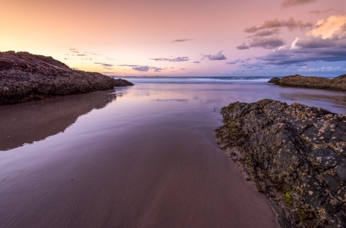 Purple sunset over the ocean - Australian Stock Image