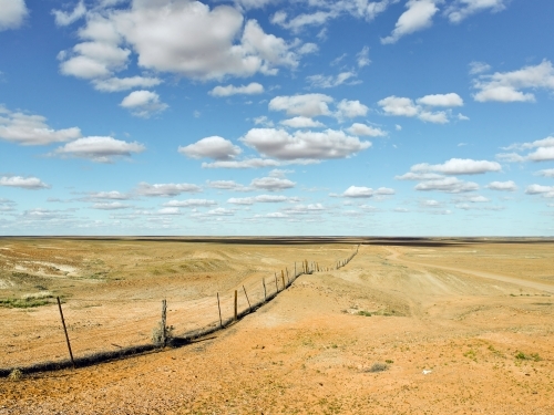 Rabbit proof fence in outback South Australia - Australian Stock Image