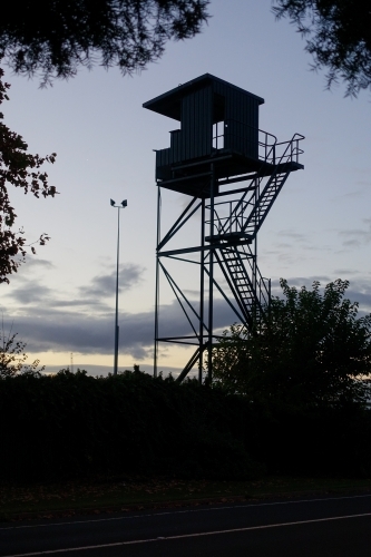 Race course view tower at dusk - Australian Stock Image