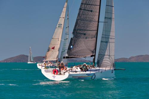 Racing yacht on turquoise water at Hamilton Island Race Week