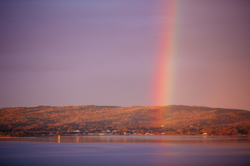 Rainbow over Torndirrup National Park - Australian Stock Image