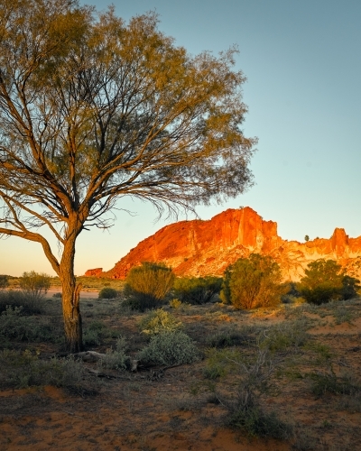 Rainbow Valley at sunset - Australian Stock Image