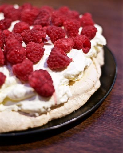 Raspberry pavlova - Australian Stock Image