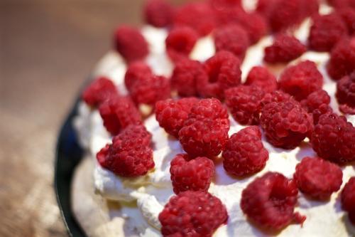 Raspberry pavlova - Australian Stock Image