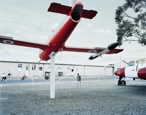 Red RAAF old aircraft on display - Australian Stock Image