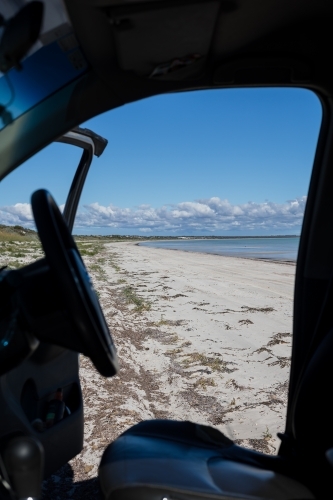 Remote beach 4 wheel driving - Australian Stock Image