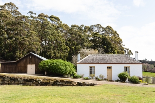 Restored houses around Port Arthur historic ruins. - Australian Stock Image