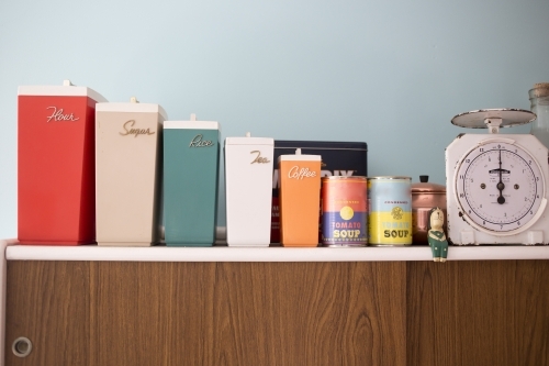 Retro kitchenalia on display - Australian Stock Image