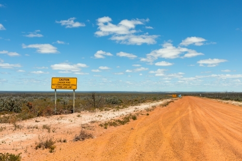 road sign on Cascade Road advising caution and load limit - Australian Stock Image