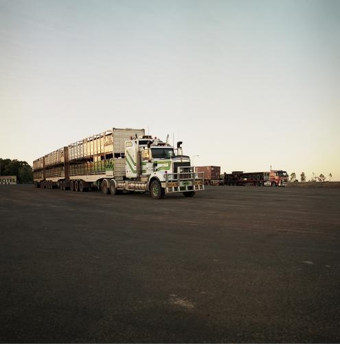 Road train parked at remote NT truck stop