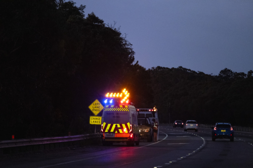 Roadside Traffic Emergency Vehicle and tow truck - Australian Stock Image
