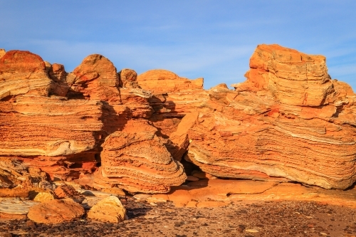 Rock cliffs of Roebuck Bay, Broome - Australian Stock Image