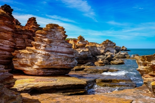 Rock formations on coastline - Australian Stock Image