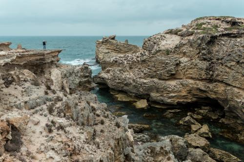 Rock Lookout with Ocean in Background