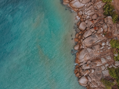 Rocks and Ocean from above