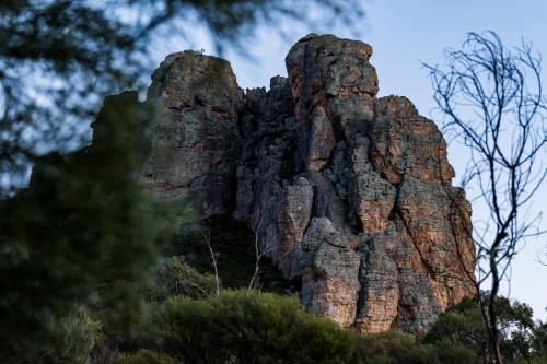 Rocky Buttresses and landscape of Mount Arapiles - Australian Stock Image