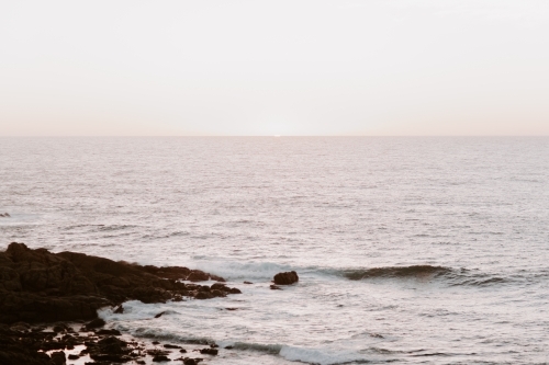 Rocky coastline at dusk - Australian Stock Image