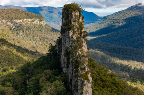 Rocky outcrop called the Steamers in Main Range - Australian Stock Image