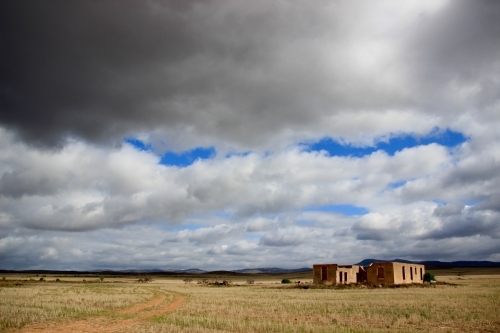 Rundown Ruins on Farmland - Australian Stock Image