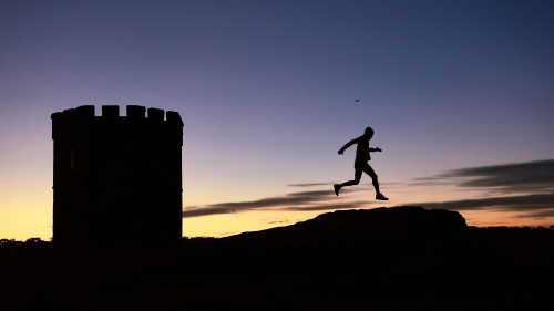 Running man in the early morning - Australian Stock Image