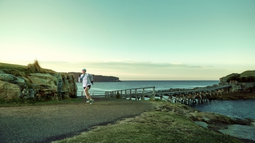 Running man in the early morning - Australian Stock Image