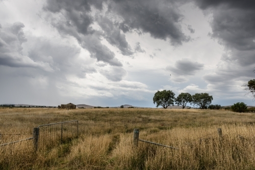 Rural landscape with gate - Australian Stock Image