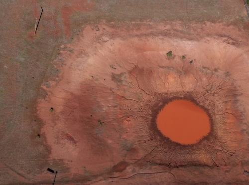 Rural Outback Aerial Landscape With Dam