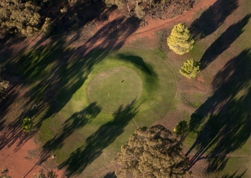 Rural Outback Aerial Landscape with Golf Green - Australian Stock Image