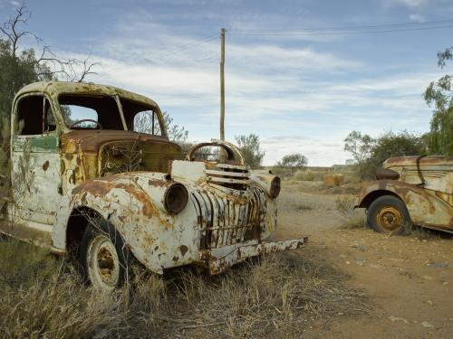 Rusty old cars in the outback