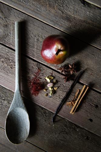 Saffron pears ingredients - Australian Stock Image