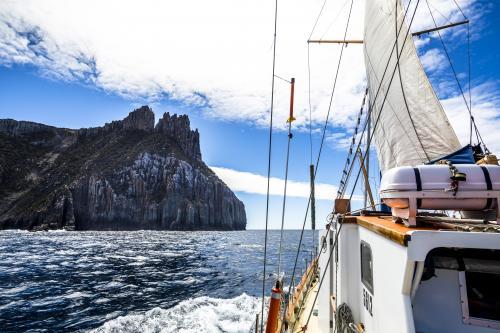 Sailing by Seacliffs - Australian Stock Image