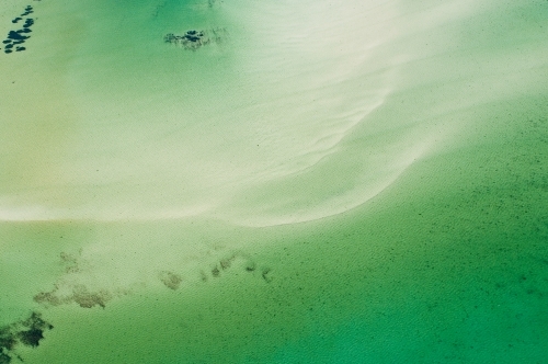 Sand bar from above - Australian Stock Image