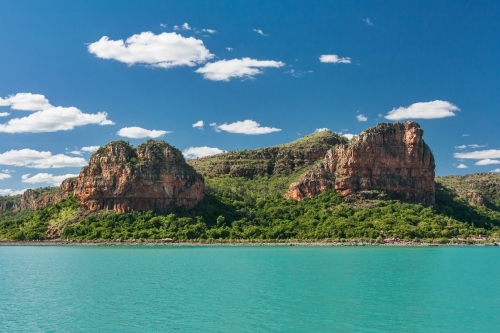 Sandstone cliffs on the Kimberley Coast - Australian Stock Image