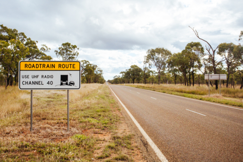Savannah Hwy sign in the Atherton Tablelands in rural Queensland Australia - Australian Stock Image