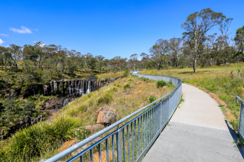 Scenic view of Ebor Falls and surrounding natural landscape in New South Wales, Australia. - Australian Stock Image
