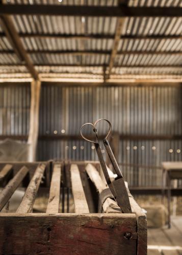 Shears in a shearing shed. - Australian Stock Image