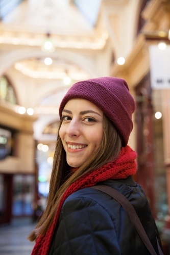 Shopping in the Arcade - Australian Stock Image