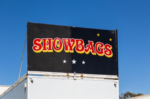 Showbags sign at country show