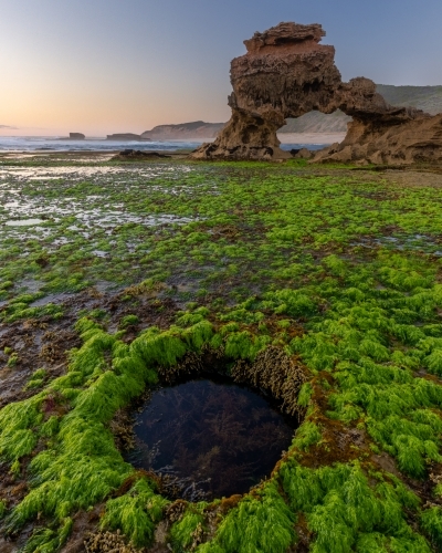 Sierra Nevada Rocks at dusk in Portsea - Australian Stock Image