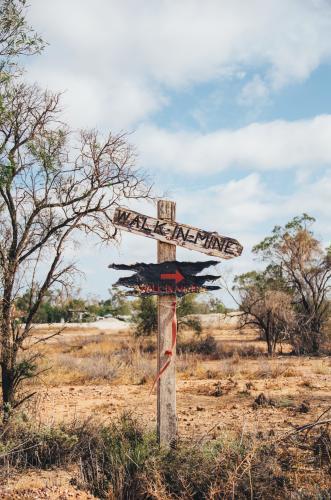 Sign for walk in mine - Australian Stock Image