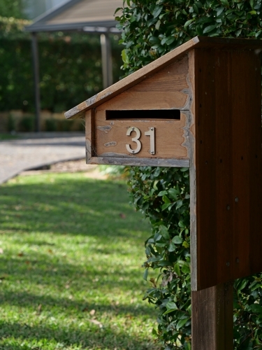 Slanted letterbox for #31(side on) - Australian Stock Image