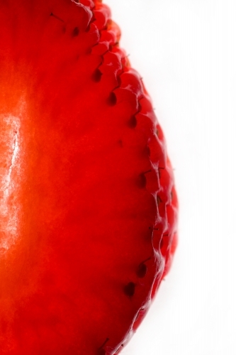 sliced strawberry on white background - Australian Stock Image