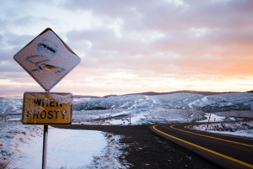 Slippery when frosty - Australian Stock Image