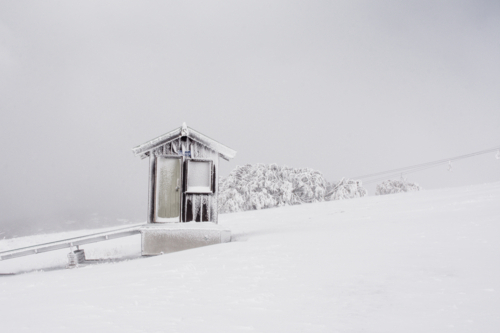 Small ski hut Mt Buller - Australian Stock Image