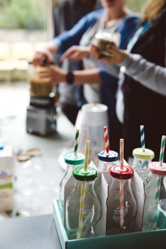 Smoothie Making with Vintage Bottles and Straws