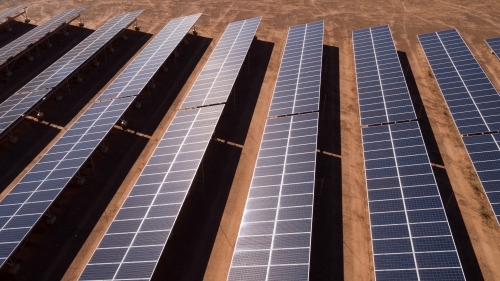 Solar array in remote Australia - Australian Stock Image